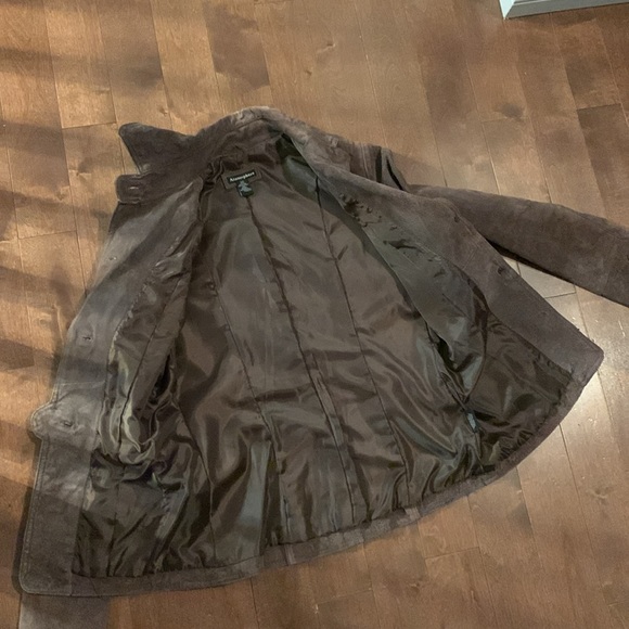 90s brown suede/leather atmosphere jacket. - Picture 4 of 7